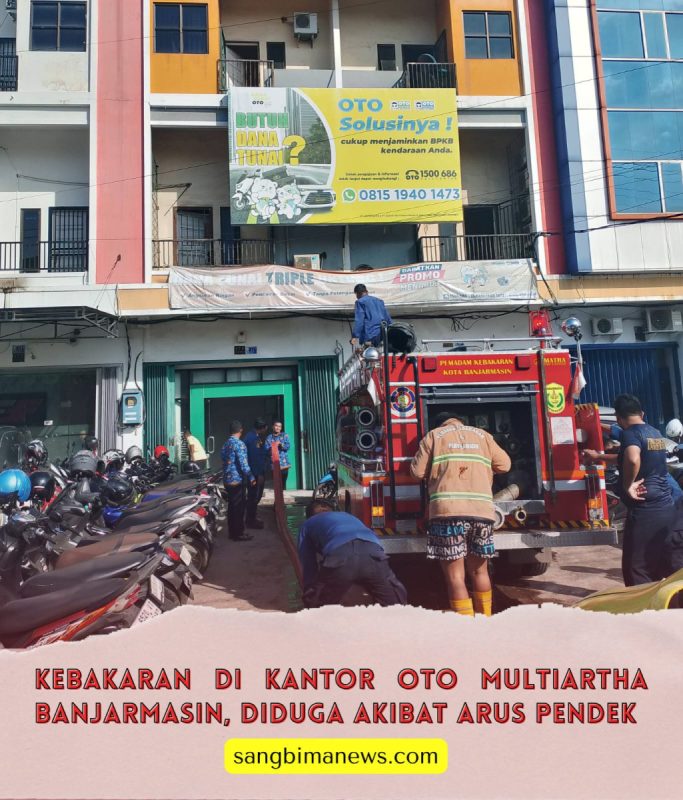 Kebakaran di Kantor Oto Multiartha Banjarmasin, Diduga Akibat Arus Pendek